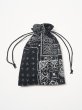画像1: 髑髏bandana 巾着 (1)