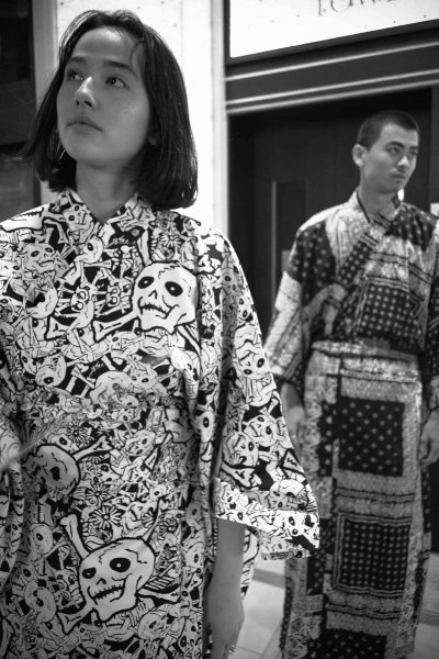 画像9: 雑踏髑髏 浴衣 (9)