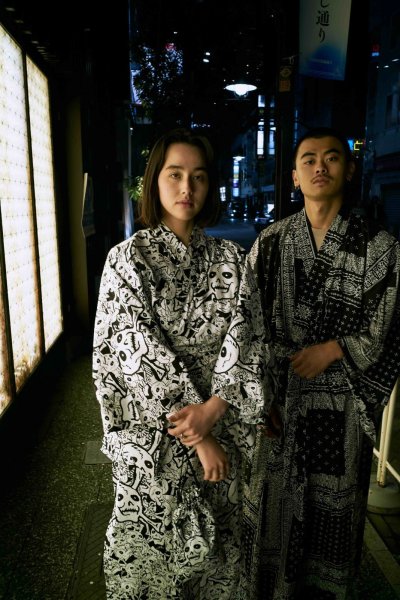 画像7: 雑踏髑髏 浴衣 (7)