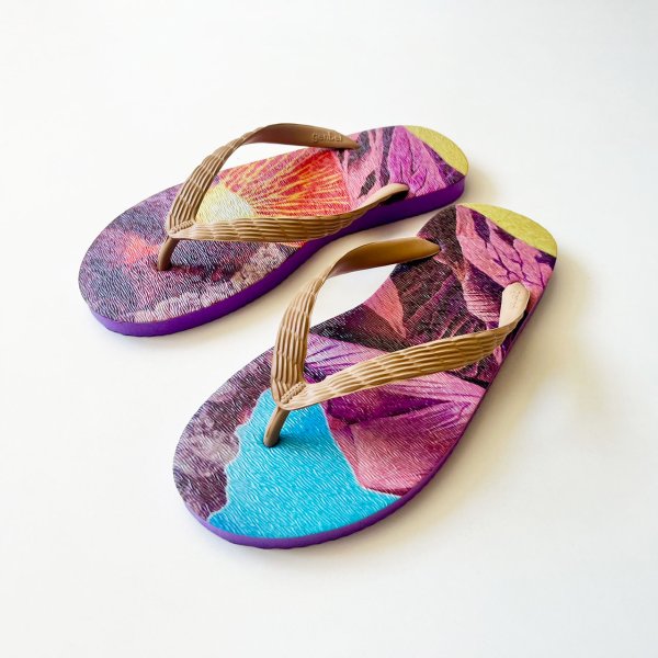 画像2: ビーチサンダル 霧島（ベージュ×パープル）24・27cm (2)