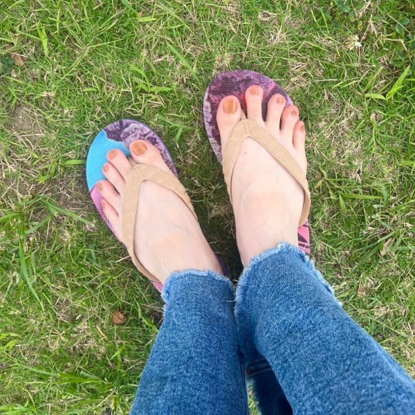 画像7: ビーチサンダル 霧島（ベージュ×パープル）24・27cm (7)