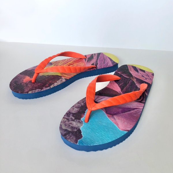 画像2: ビーチサンダル 霧島（オレンジ×ネイビー） 26cm (2)