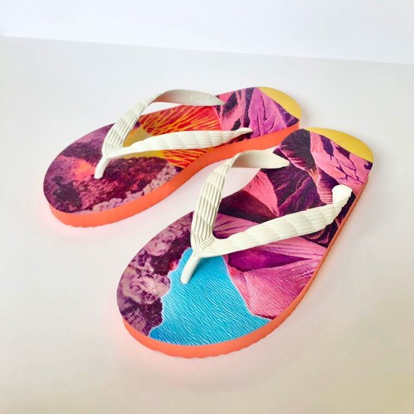 画像2: ビーチサンダル 霧島（ホワイト×オレンジ）24cm (2)