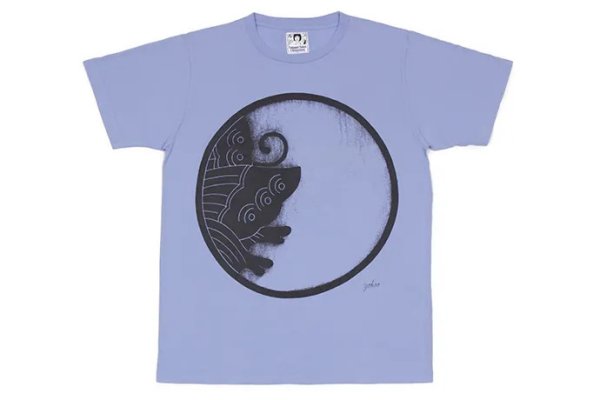 画像1: Tシャツ　円の中の蝶　ブルー　Sサイズ (1)