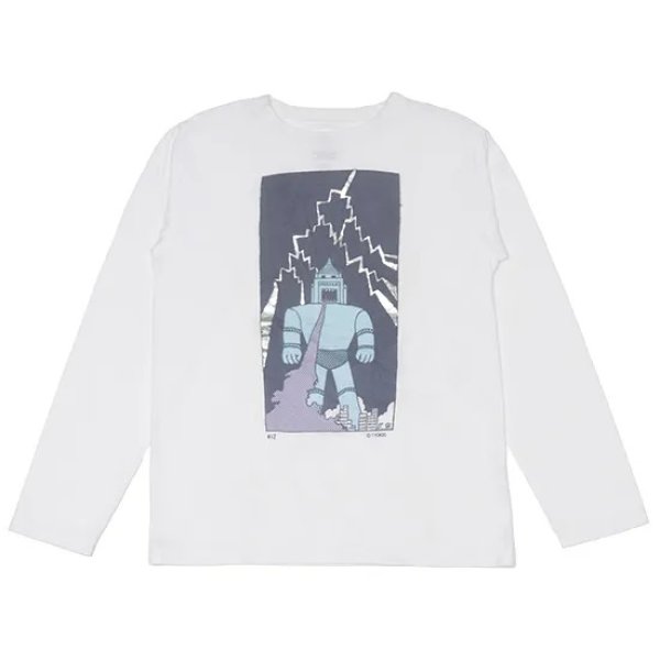 画像1: L/S TEE　THUNDER ROBOT　SILVER (1)