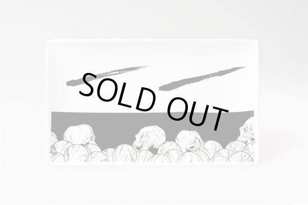 画像2: 黒髑髏長角皿 (2)