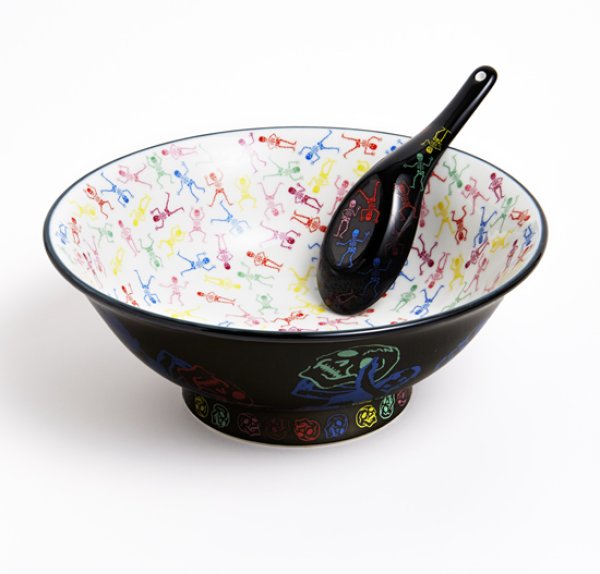 画像1: 横尾忠則　ラーメンどんぶりとレンゲ　美濃焼 (1)