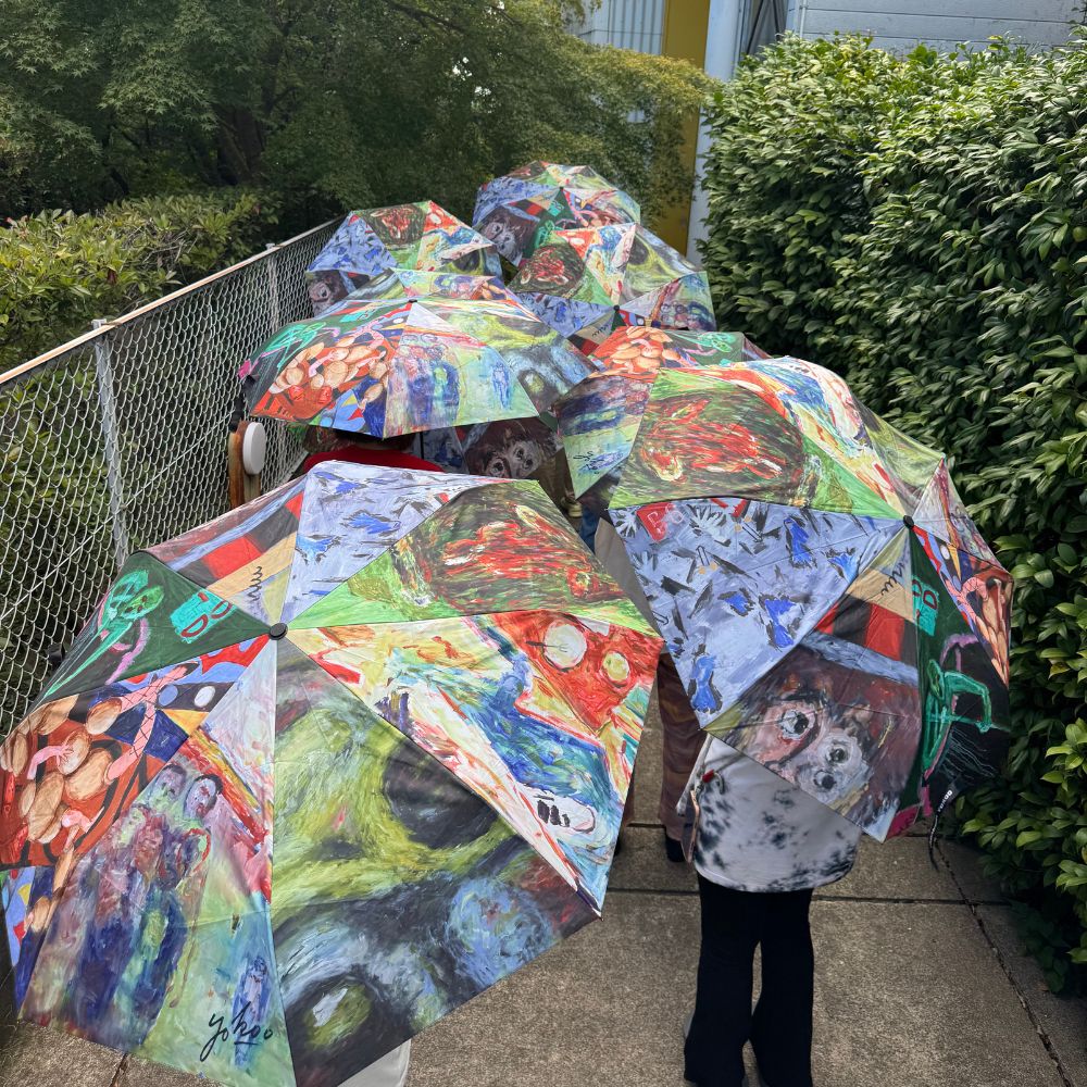 雲のかたち 横尾忠則 連画の河 折り畳み傘 晴雨兼用UVカット（自動開閉